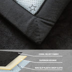 MAXYOYO Black Coral Velvet Area Rug, Thick Japanese Tatami Mat Living Room Carpet with Non-Slip Backing, Large Solid Color Mat for Bedroom Dormitory Yoga, 78 by 78 inch