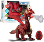 Discovery Kids RC Dragon Smoke, Large Dinosaur Toy w/Actual Smoke Breath, Wing-Flapping, Roaring, Light-Up, Realistic Sound, Easy to Use Remote Control, Fire Mist, Fun Robot Birthday