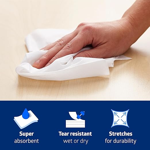 Medline Absorbent Wipers+ Disposable Heavy Duty Dry Wipes, 12" x 13" (90 Count, 12 Pack)