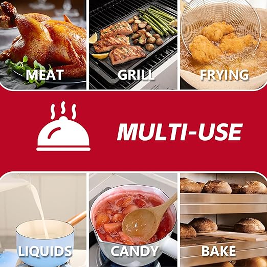 Meat Thermometer Digital, ULTRAKTE Instant Read Food Thermometer with Backlight & Calibration, Waterproof Ultra-Fast Cooking Thermometer with Foldable Probe for Kitchen, Grill, Deep Fry, BBQ, Candy