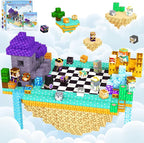 Magnetic Blocks Board Games Chess Set, Magnetic Tiles Building Blocks Kids Classroom Must Haves Montessori Education Sensory Magnet Cubes Toys, Toddler Birthday Gift for 3+ Year Old Boys Girls.