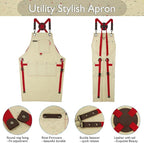 Kids Art Aprons for Painting, Gardening, Cooking, Multiple Pockets, Kids Smock for Boys & Girls, Waterproof (Age6-12)