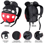 CZSYZCZS Toddlers Leash + Anti Lost Wrist Link Child Kids Safety Harness Kids Walking Wristband Assistant Strap Belt (black red)