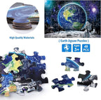 Jumbo Floor Puzzle for Kids Ages 4-8,Space Earth Jigsaw Puzzles,48 Piece Astronaut Large Puzzles for Toddler Ages 3-5,Preschool Learning Planets Earth Toys Christmas Birthday Gift for Boys Girls