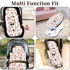 Pea Pod Infant Car Seat Insert with 3 Strap Covers, 3 in 1 Reversible Rainbow Baby Car Seat Head Support for Newborn, 3D Soft Minky Carseat Cushion for Preemie to Infant, Stroller, Swing, Bouncer