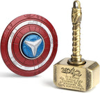 Mjolnir Fidget Spinner Toy for Kids Adults, Thor's Hammer Finger Hand Spinner, Metal 2 in 1 Transformable Fidget Keychain, Infinity Cube Anti Anxiety Stress Relief Gift for Classroom Office (2 Pack)