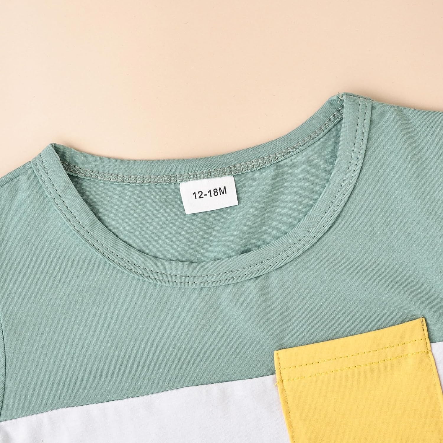 Baby Boy Clothes Toddler Boy Summer Outfits Short Sleeve Patchwork Top T-shirt & Pocket Pant Set 2 Piece 12 Months-4T