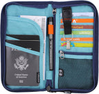 ZOPPEN Passport Holder Family RFID Passport Wallet, Passport Holder Women/Men, Travel Wallet Documents Organizer Zipper Case with Removable Wristlet Strap, Travel Essentials for Flying