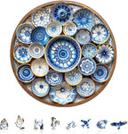 Jigfoxy Wooden Puzzles for Adults, Azulejo Dreams – Port Wood Puzzles Adult, Unique Animal Shape Wooden Jigsaw Puzzles for Adults, Birthday Gifts for Puzzle Lovers, Friend (S-8.5 * 8.4in-100pcs)