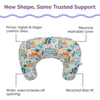Boppy Nursing Pillow - Ergonomic Bottle & Breastfeeding Pillow with High, Firm, Large Area, Water-Repellent Cushion with Washable Cover; Baby Safety Alliance Verified - Colorful Forest Animals