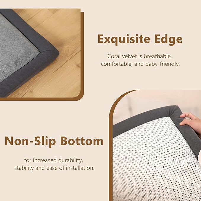 Baby Play Mat for Floor, 1.3'' Thick Memory Foam Tummy Time Mat - Super Soft Coral Velvet Nursery Rug with Non-Slip Backing, Crawling Rug for Toddlers/Infants, Yoga & Tatami Use, 50''x50''