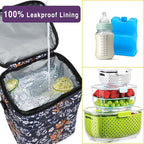 Breastmilk Cooler Bag with Ice Pack Fits 4 Baby Bottles Up To 9 Ounce Insulated Coolers Bag Breast Milk Cooler on the Go with Strap Baby Bottle Cooler Bag for Nursing Mom Daycare or Travel