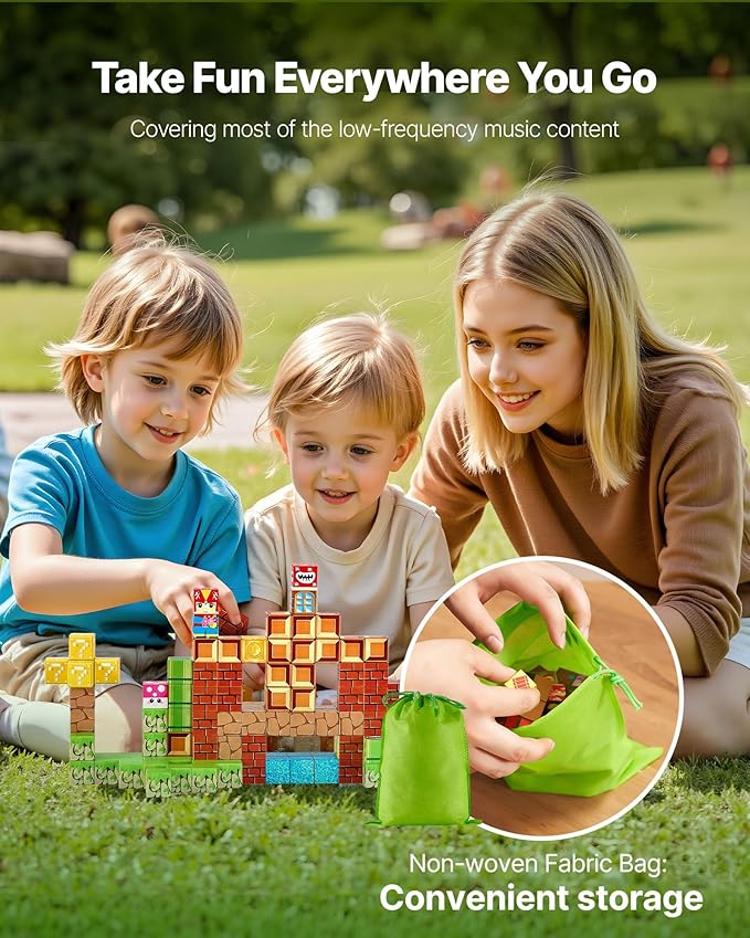 VEVOR Magnetic Blocks, 100 PCS Magnet Blocks Set, Magnetic Building Cubes for Kids, STEM Montessori Sensory Toys for Christmas Birthday Gift, Construction Stacking Toy for 3+ Years Old Boys & Girls