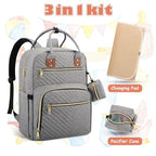 Baby Diaper Bag Backpack, Travel Diaper Bags for Baby Girl Boy Large Capacity Baby Bag Backpack for Women Grey