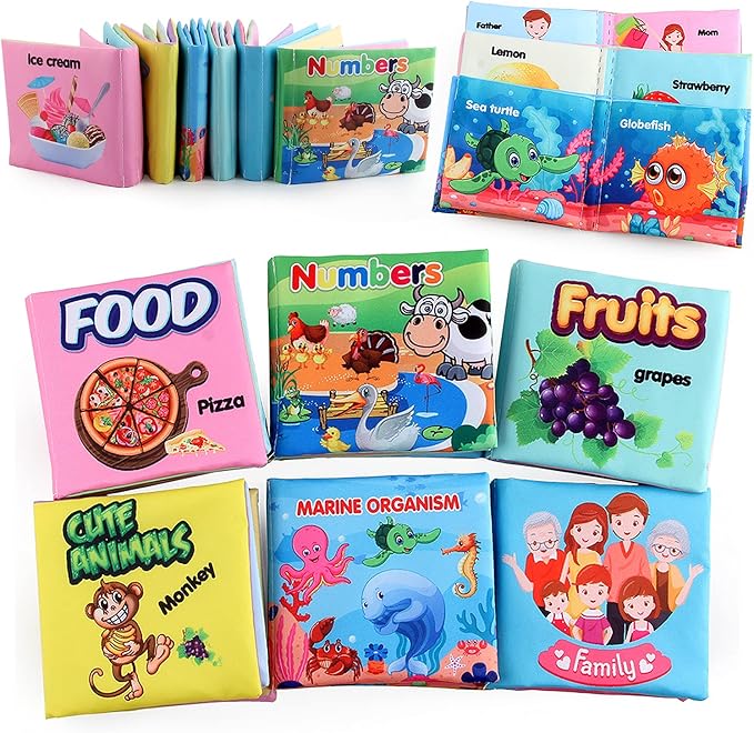 Baby Books, Soft Baby Book,Cloth Baby Books,Baby Books 0-6 Months, Cloth Baby Books,Infant Books,Soft Books for Babies,Best Baby Books, Pack of 6 Books for Baby,Size: 4x4 inch,Soft Baby Book