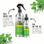 YAYA ORGANICS Tick Ban | Extra Strength Tick Repellent Made with Essential Oils and All Natural, DEET Free Ingredients | Proven Effective, Safe for Adults, Kids and Dogs | Mixed Pack (4oz/16oz)