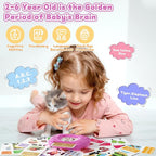 Toddlers Bilingual Spanish & English Talking Flash Cards with 288 Sight Words, Speech Therapy Toys for 1 2 3 4 5 6 Years Old Boys and Girls, Learning Educational Kids Gifts (Pink)