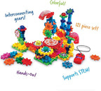 Learning Resources Gears! Gears! Gears! Lights & Action Building Set, STEM Activities, Fine Motor Skills, Toddler Explorer Kit, Science and Construction, Boys and Girls Gifts, 121 Pieces, Ages 5+