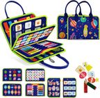 TenFans Busy Board - Montessori Toys for 1 2 3 Years Old - Sensory Toys for Autism - Toddler Toys Gift for Boys & Girls Learning Fine Motor Skills