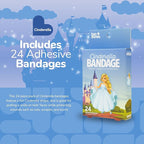 BioSwiss Bandages, Princess Cinderella Shaped Self Adhesive Bandage, Latex Free Sterile Wound Care, Fun First Aid Kit Supplies for Kids and Adults, 24 Count