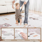 59x59 Baby Play Mat, Foldable Baby Mat for Floor Tummy Time and Crawling, Waterproof & Anti-Slip Reversible Portable for Toddler Infant
