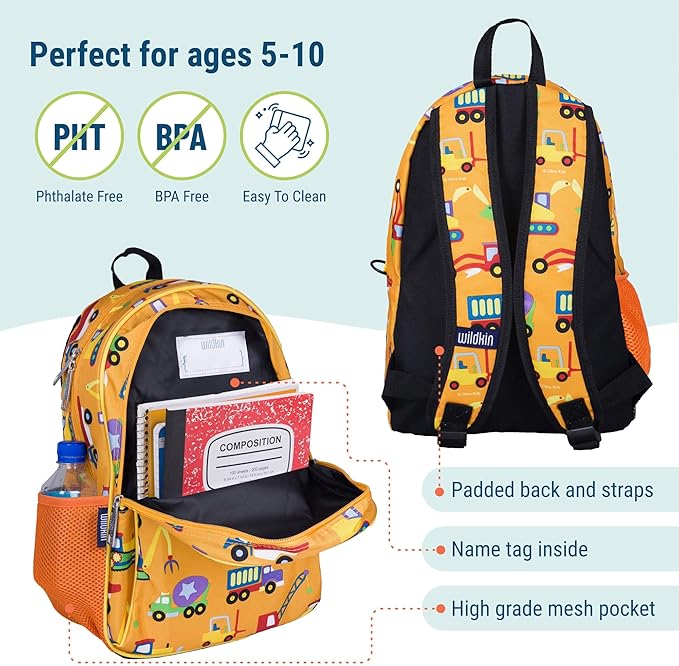Wildkin 15-inch Kids Backpack – Durable, Padded, Adjustable for School & Travel - Under Construction