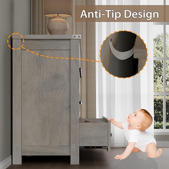 9-Drawer Dresser, Modern Wooden Storage Chest of Drawers, Dresser TV Stand, Wood Drawer Organizer with Metal Handles for Bedroom, Living Room, Hallway