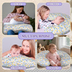 Nursing Pillow & Breastfeeding Pillow – Ergonomic C-Shape for Breastfeeding & Bottle Feeding, Standard Size Breathable with Washable Cover, Hypoallergenic,Tummy Time & Sitting Support (0-18Months)