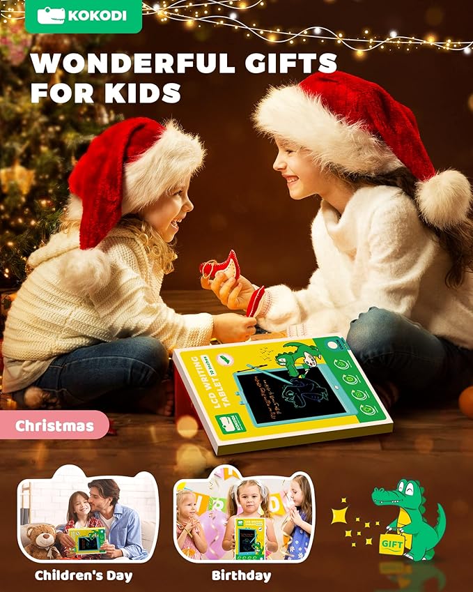 KOKODI LCD Writing Tablet, Valentines Day Gifts for Kids，10 Inch Colorful Toddler Doodle Board Drawing Tablet, Erasable Reusable Electronic Drawing Pads, Educational and Learning Toys for Kids