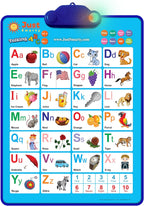 Just Smarty Interactive Alphabet Wall Chart | Talking ABCs & 123s Music Poster with Interactive Light | Toddler Alphabet Learning | Best Educational Gift for Boys & Girls Ages 2 3 4 5 | Letter Sounds