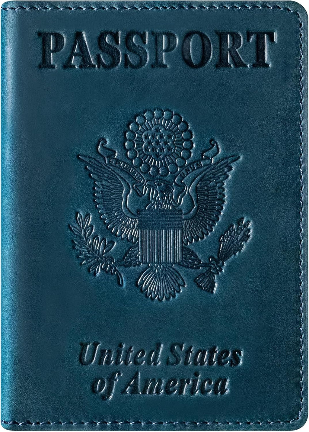 BIAOTIE Premium Leather Passport Holder Covers, Rfid Travel Wallet Passport Document Holder, Travel Essentials Wallet Cover Case for Men and Women (Blue)