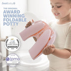 Jool Baby Folding Travel Potty Training Seat for Toddlers, Fits Round & Oval Toilets, Non-Slip Suction Cups, Includes Free Travel Bag (Pink)