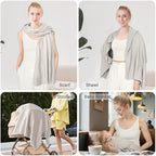 Nursing Cover for Breastfeeding – Privacy Breast Feeding Covers for Women – Soft Lyocell Fabric, Lightweight & Breathable – Multi-Use Scarf, Shawl, Baby Blanket – One Size – with Laundry Bag