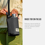 BLACK + BLUM Insulated Bottle Bag - For Adults and Kids - Made with Recycled PET and BPA Free - Bottle Bag for On The Go, Black