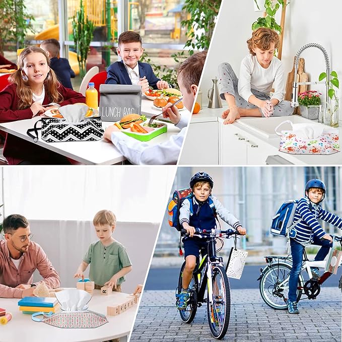 FEBSNOW 4 Pack Baby Refillable Baby Wet Wipe Dispenser, Reusable Wipes Pouch Container, Lightweight Portable Travel Wipes Holders