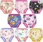 MooMoo Baby Absorbent Potty Training Pants 8 Packs Cotton Training Underwear for Girls 5T