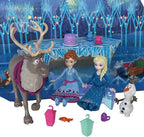 Mattel Disney Frozen Toys, Anna & Elsa Small Doll Advent Calendar with 2 Friend Figures, Moldable Sand & 24 Play Pieces, Inspired by Olaf’s Frozen Adventure