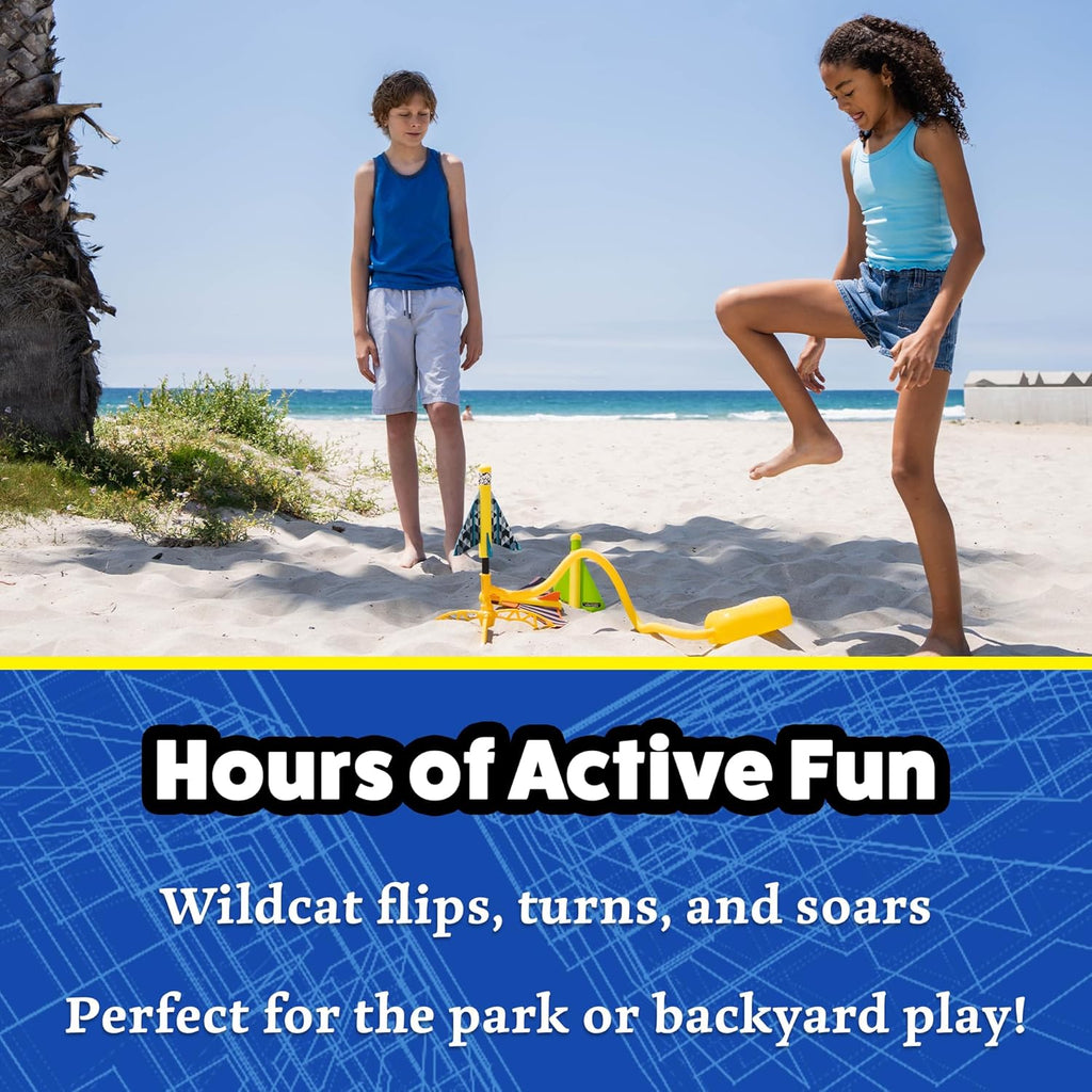 Stomp Rocket Stunt Airplane Refill, Wildcat Plane Launcher Toy for Kids - Airplane Toy Soars Over 100 Feet - Fun Outdoor Toys & Gift for Boys or Girls