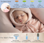 Rechargeable 22 in 1 Baby Nail Trimmer, Usage Labeled Case, 13 Extra Replacement Tools, Royal Angels Electric Nail File with LCD display, Newborn Toddler Nail Care Clipper Kit (Rechargeable,WhiteBlue)