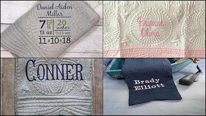 Personalized Baby Blanket Baby Quilt Monogrammed Blankets for Boys and Girls Embroidered Baby Gifts Monogram2