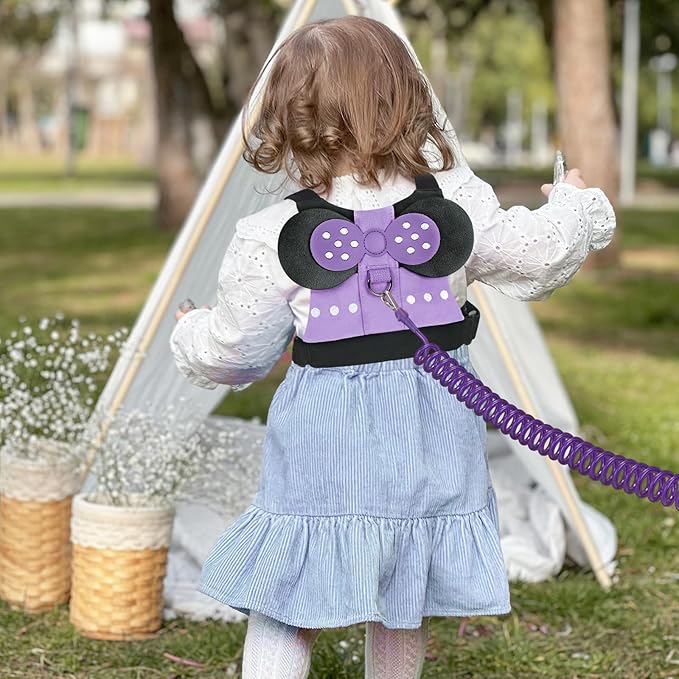 Accmor Toddler Harness Leashes + Anti Lost Wrist Link, Cute Child Safty Harness Kids Leash, Adorable Child Anti Lost Leash Baby Walking Harness Wristband Assistant Belt Strap for Girls, Christmas Gift