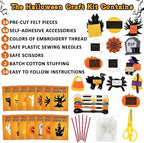 CiyvoLyeen Halloween Craft Kit Kids DIY Crafting and Sewing Set HalloweenStuffed Animal Felt Plushie for Girls and Boys Educational Beginners Sewing Set Sewing Kits for Kids Age 8 9 10 11 12