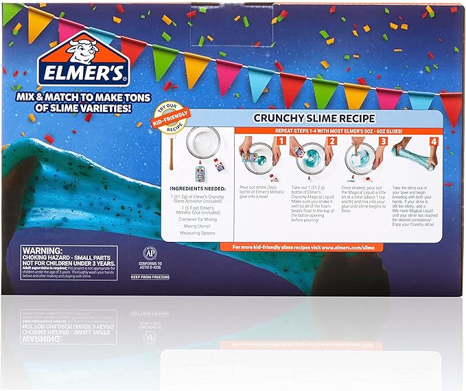 Elmer's Celebration Slime Kit, Complete Slime Supplies with Assorted Magical Liquid Slime Activators and Assorted Liquid Glues, 10 Count - Perfect for Parties, Gift, Activity Time