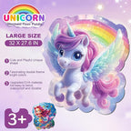 45pcs Unicorn & Mermaid Double-Sided Floor Puzzles, Ages 3-8, 27.6x32 In, Waterproof, EVA Material, Jumbo Jigsaw Puzzle, 1 Set of 45 Pieces