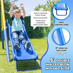 Sportspower Starlight Metal Swing Set with 2 LED Light-Up Swings, Saucer Swing & 5ft Slide – Outdoor Kids Playset with Sturdy Frame and Safety Features