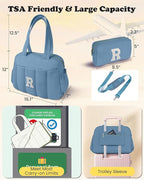 Initial Duffle Bag, Yoga Bags for Women，Overnight Bag with Wet Pocket，Lightweight Work Bags Personalized Gym Tote with Makeup Pouch-Gifts for Women Birthday