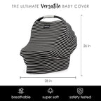Milk Snob Original 5-in-1 Cover - Nursing Cover for Breastfeeding - Baby Car Seat Cover, Carseat Canopy & Stroller - Essential All-in-One Cover - Gift for Mom, Baby (Modern Stripe)
