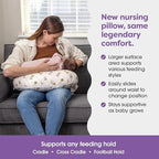 Boppy Nursing Pillow - Ergonomic Bottle & Breastfeeding Pillow with High, Firm, Large Area, Water-Repellent Cushion with Washable Cover; Baby Safety Alliance Verified - Tan Happy Houseplants