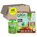 GoGo squeeZ Applesauce and Fruit Puree, Apple Cinnamon, 3.2 oz (Pack of 48), Unsweetened Fruit Snacks for Kids, Gluten Free, Nut Free and Dairy Free, BPA Free Pouches (Packaging May Vary)