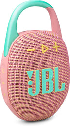 JBL Clip 5 - Ultra-Portable, Waterproof & Dustproof Bluetooth Speaker, Big Pro Sound with Punchy bass, Integrated Carabiner, Up to 12 Hours of Play, Made in Part with Recycled Materials (Pink)